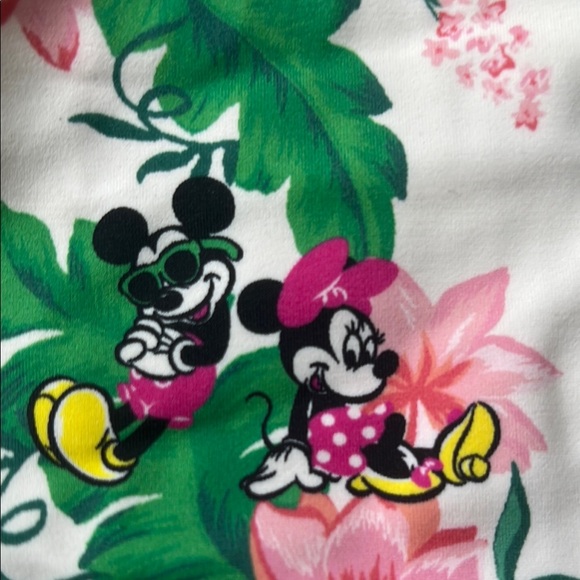 Janie and Jack Mickey and Minnie | Floral Print Swimsuit with Ruffle Detail - Picture 3 of 3